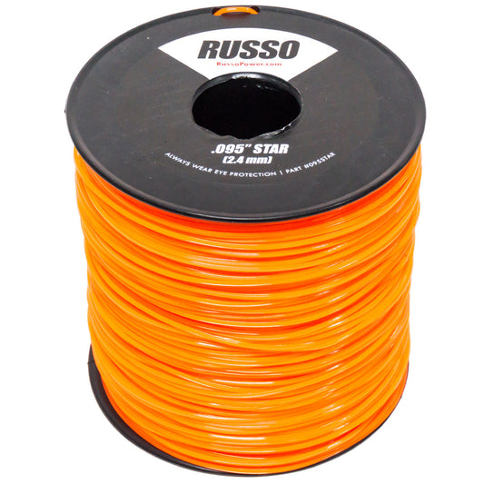 Línea de recortadora de hilo comercial Russo .095 Star Orange de 5 lb