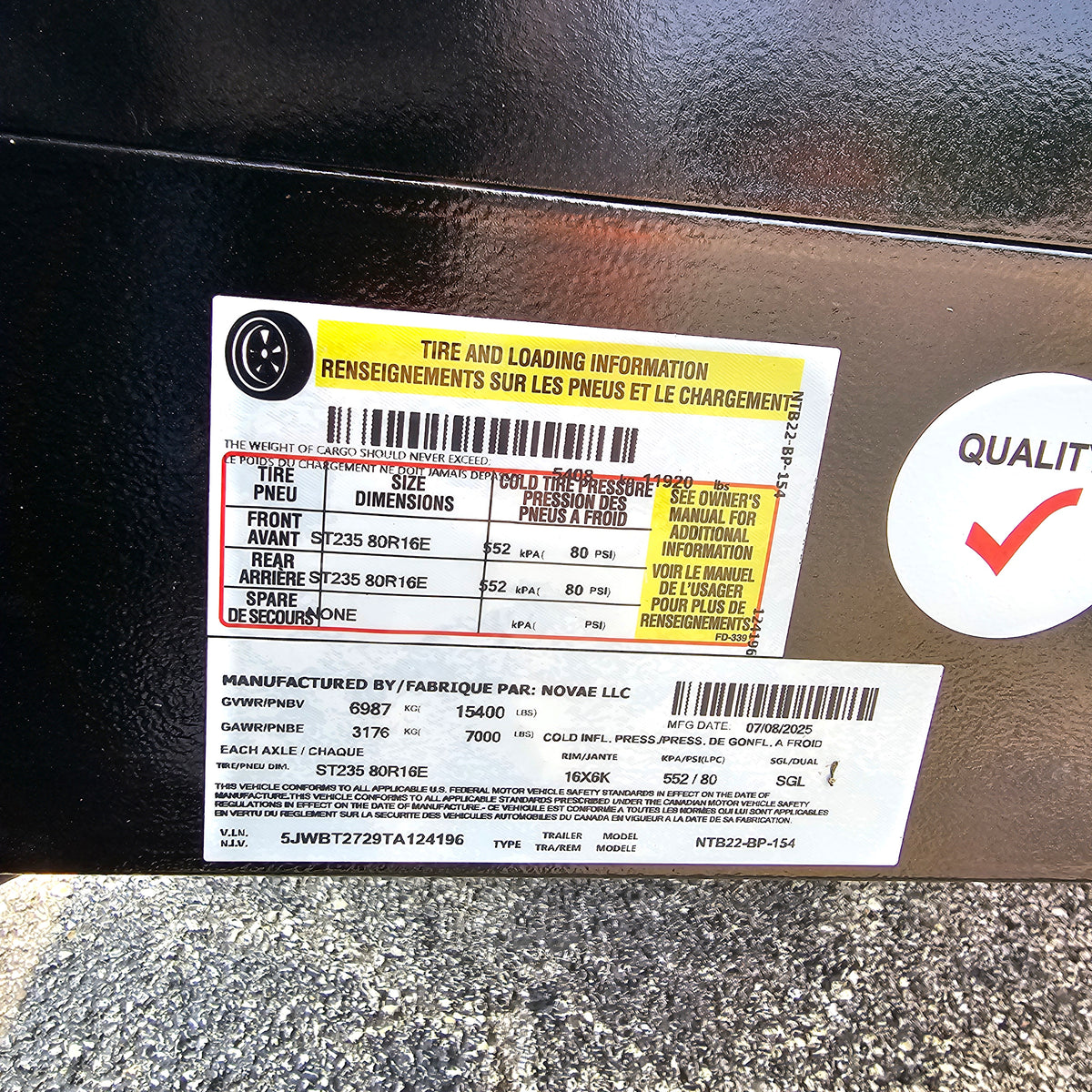 Remolque de plataforma inclinable Midsota NTB22-BP-154 de 22 pies