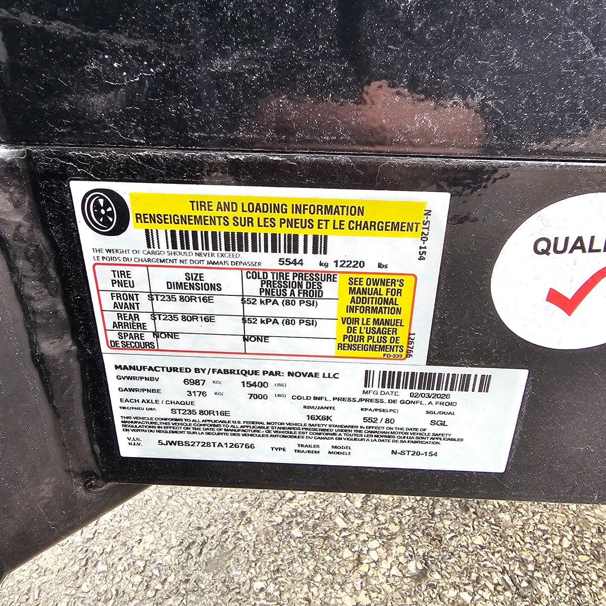 Midsota NST20-BP-154 Remolque para minicargadora de 20 pies