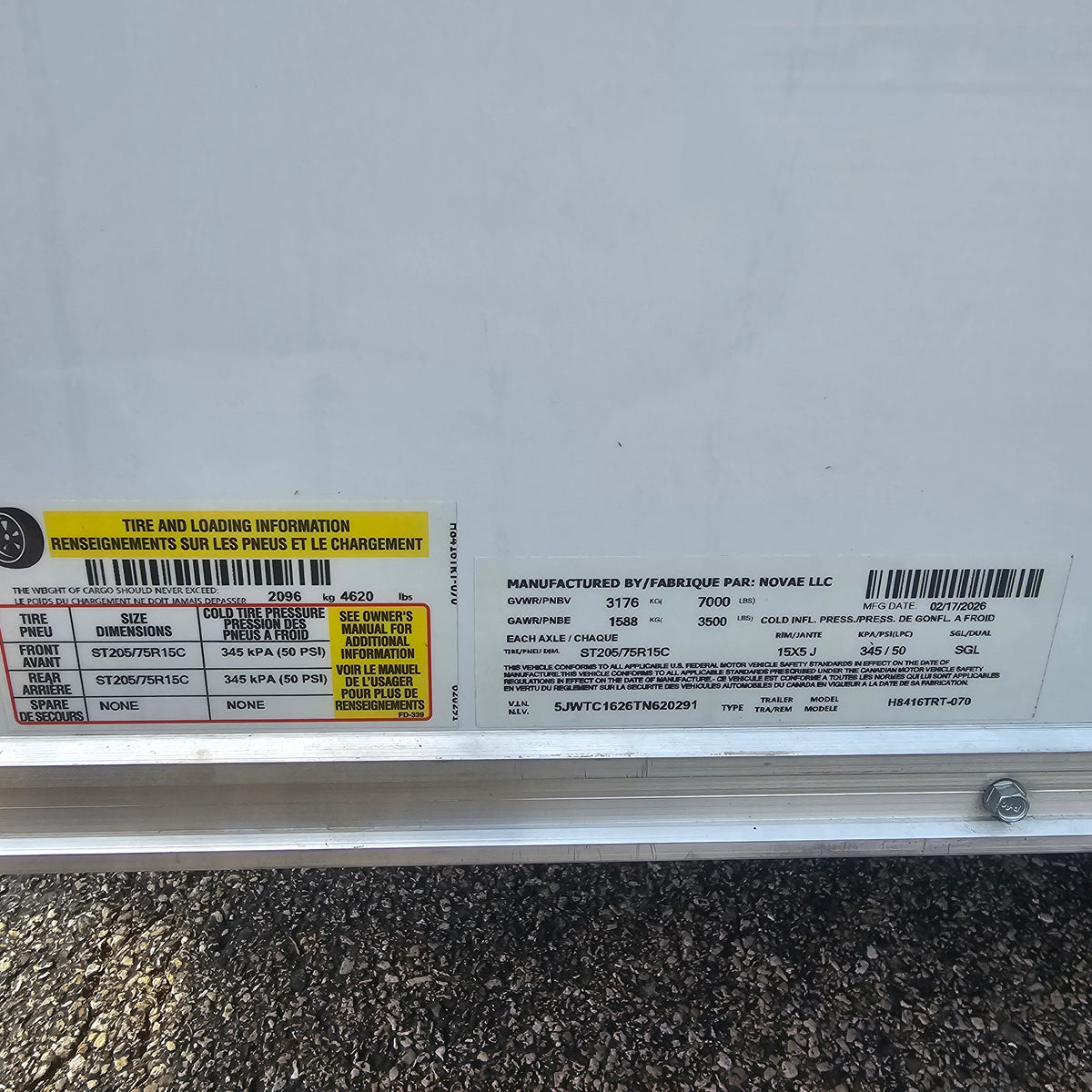 H&H Trailers H8416TRT-070 16 Ft. Trailer