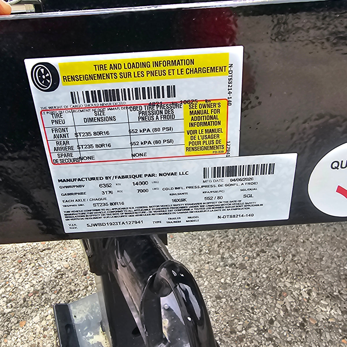 Midsota NDT8214-BP-154 14 ft. Nova Dump Bed Trailer