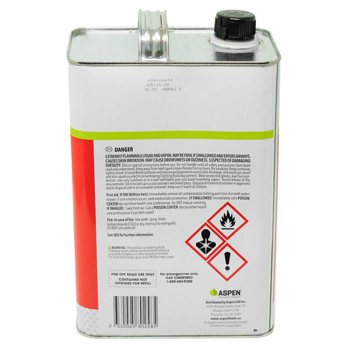 Aspen 2 Combustible para motores de 2 tiempos sin etanol, 1 galón