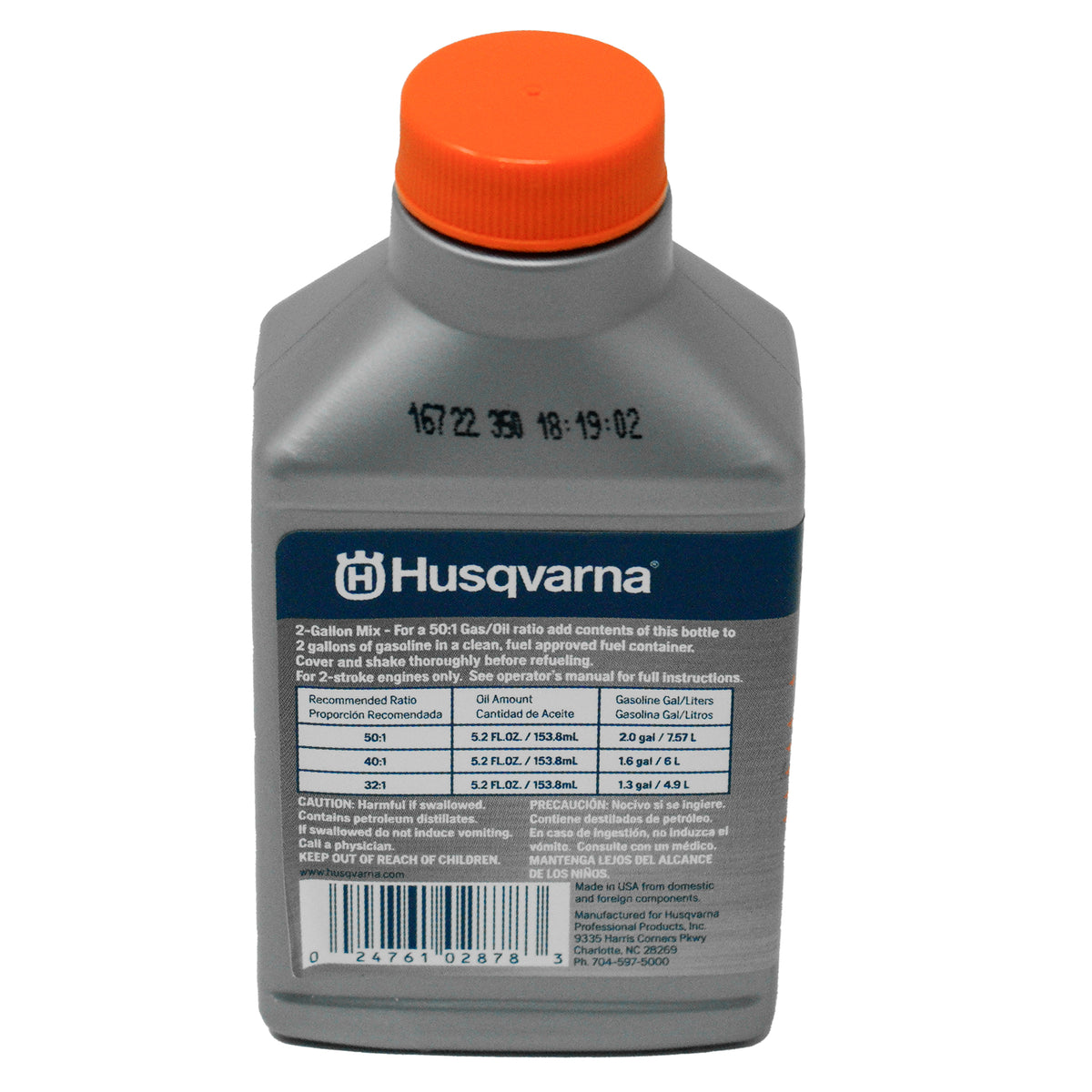 Husqvarna 593152302 XP+ Aceite para mezcla de 2 tiempos de 2 galones, 5.2 onzas