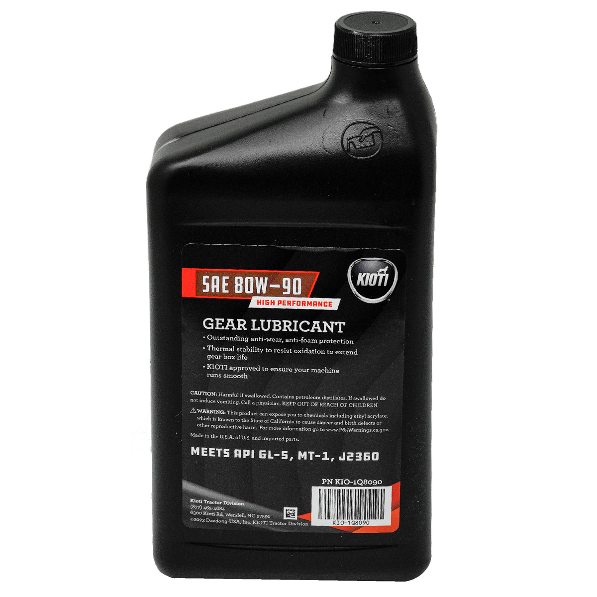 Kioti KIO-1Q8090 80W90 Lubricante para engranajes 1 cuarto de galón.
