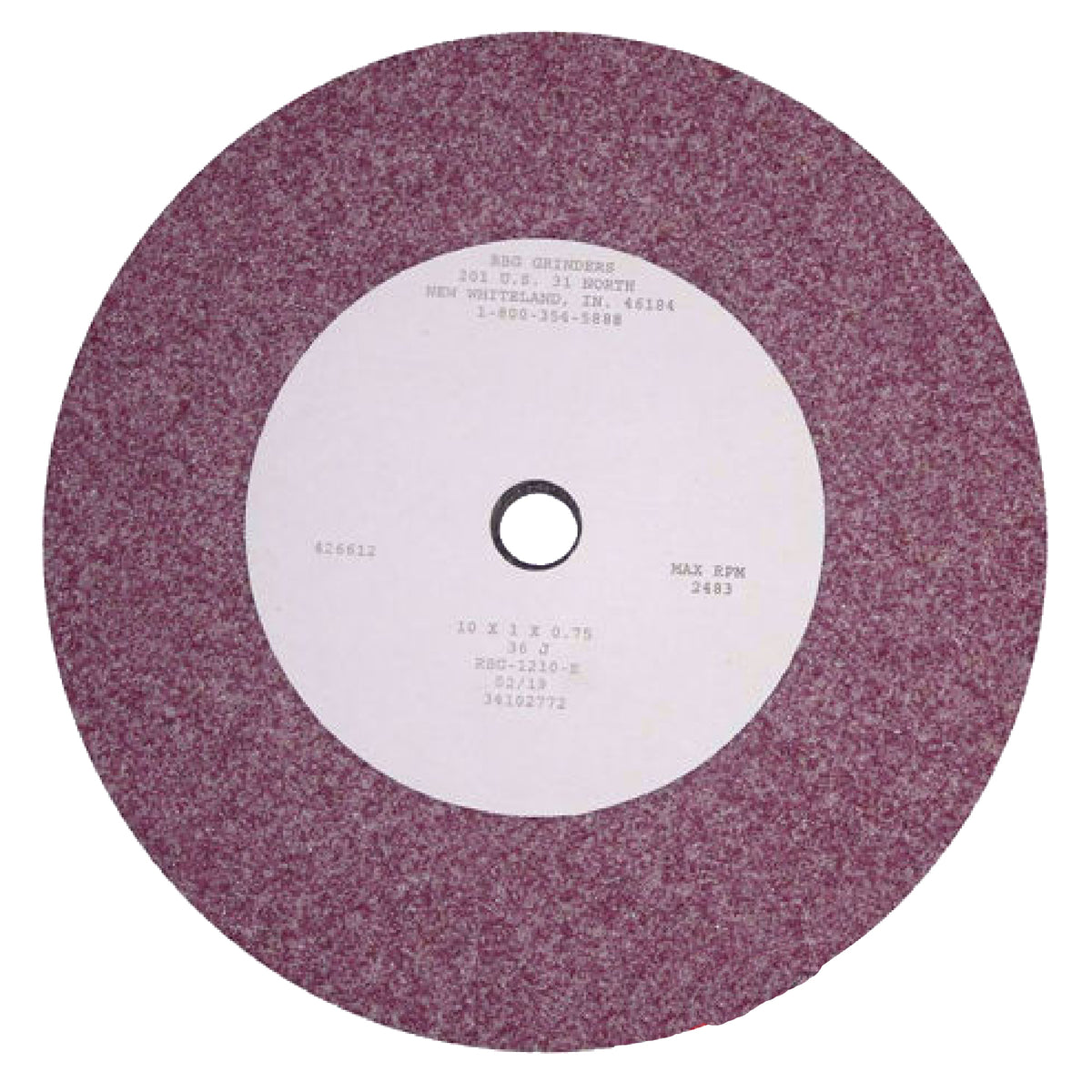 Muela abrasiva de rubí RBG 1208 de 8 pulg.