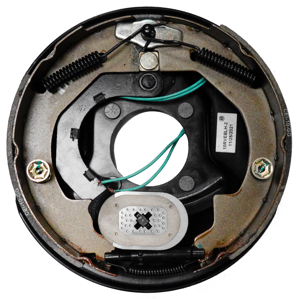 Kit de freno eléctrico izquierdo y derecho para remolque de 12.25 pulgadas x 4 pulgadas, capacidad de eje de 10,000 libras