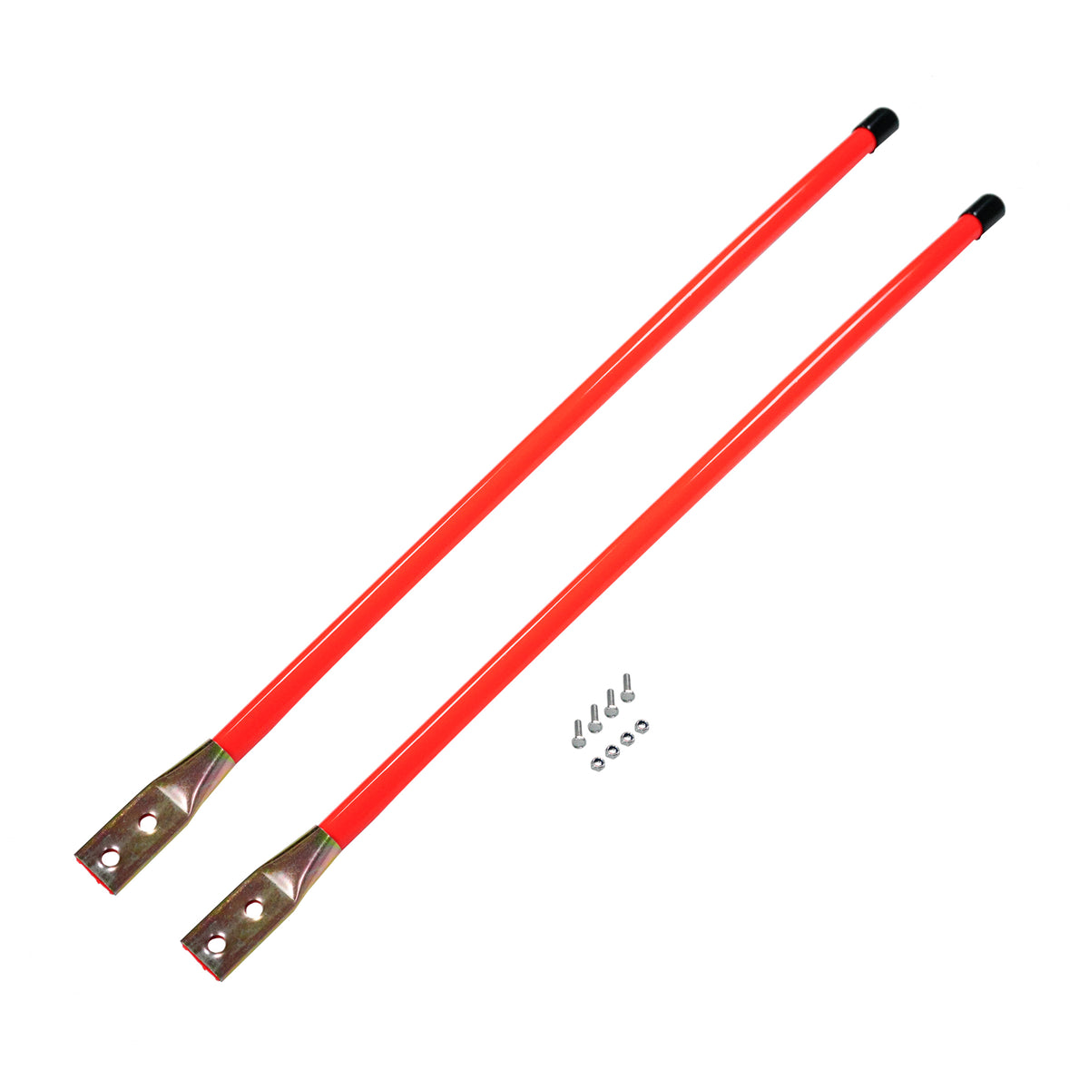 Kit de guía naranja de nailon fluorescente para quitanieves, atornillable de 3/4" x 28" (par)