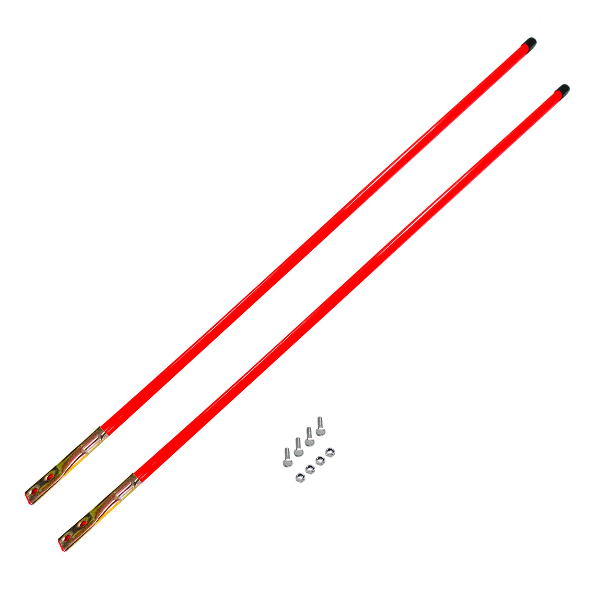 Kit de guía atornillable de nailon fluorescente naranja de 3/4" x 48" (par)