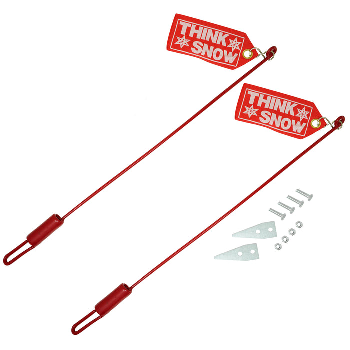 "Think Snow" Snow Plow Red Flag Blade Guide Markers (Pair)