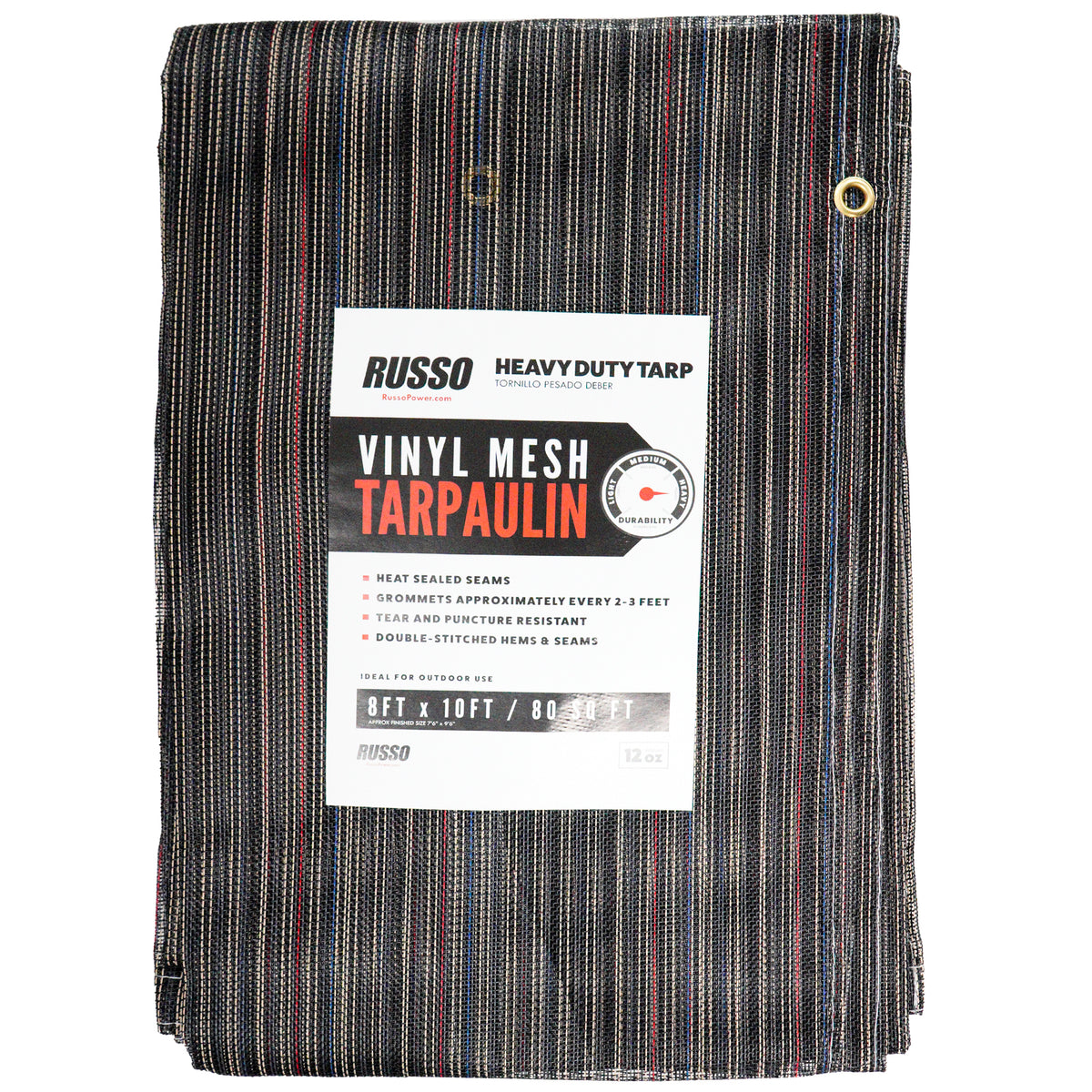 Russo 8X10 Heavy Duty Vinyl Coated Mesh Tarp