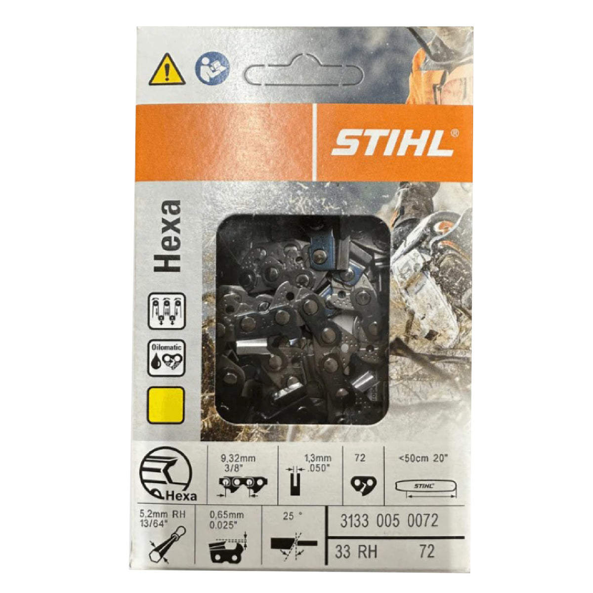 Stihl 3133 005 0072 Cadena de motosierra Rapid Hexa 33RH