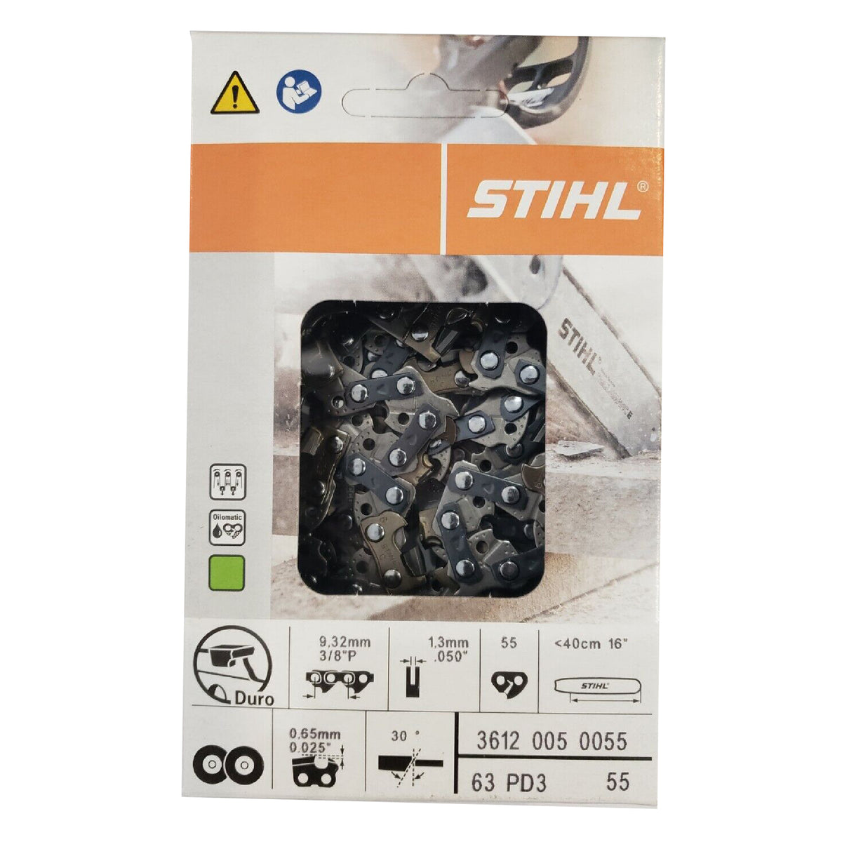 Stihl 3612 005 0055 Cadena de motosierra Oilomatic 16 pulgadas 63PD3