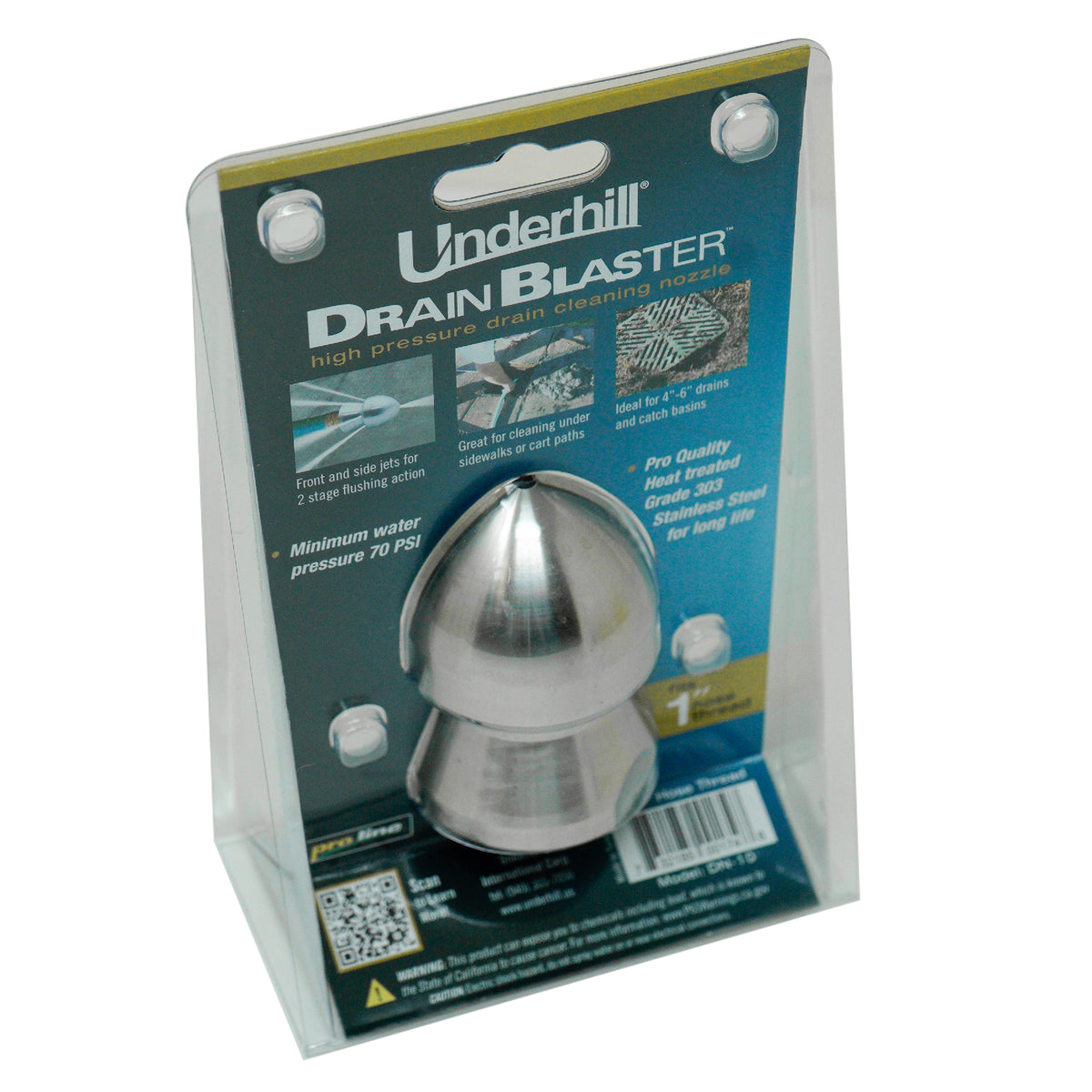 Drain Blaster Cleaning Nozzle 1-inch Hose Thread