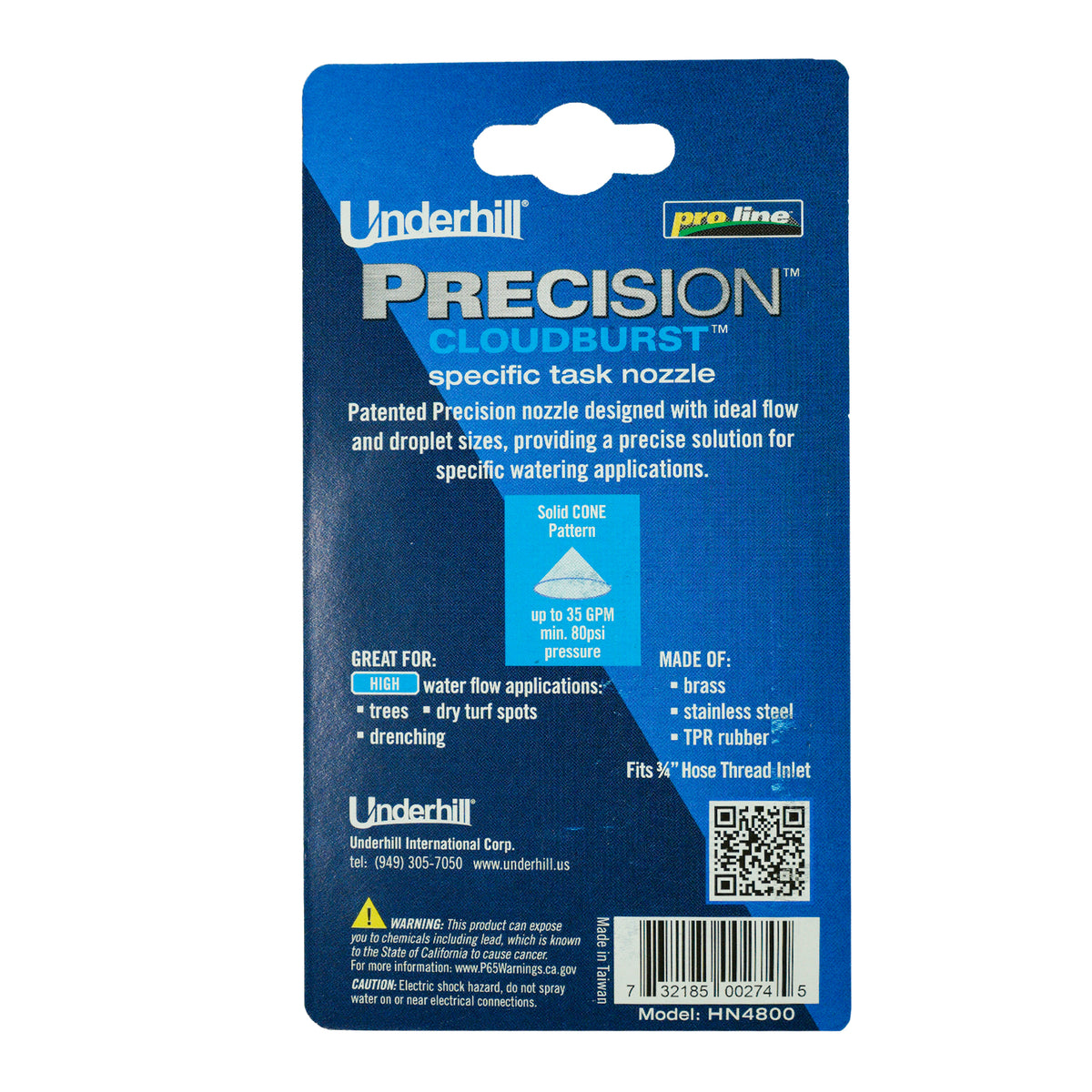 Underhill HN4800 Precision Cloudburst Nozzle Blue