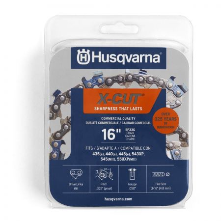 Husqvarna 581643602 16" Saw chain X-CUT SP33G Semi chisel PIXEL .325" 1.3 mm