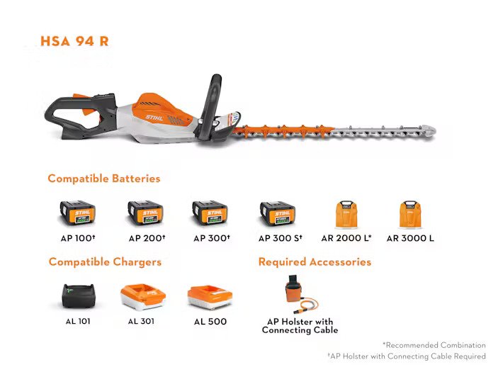 Stihl HSA 94 R Battery Hedge Trimmer (Tool Only)