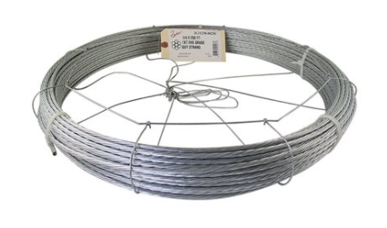 Fehr Brothers 2G1E312-00200 3/8 X 150 FT 1X7 EHS Galvanizado Guy Strand con jaula dispensadora