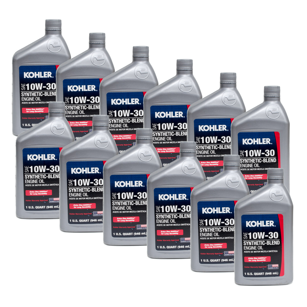Kohler 25 357 65-S SAE 10W-30 Synthetic-Blend Engine Oil - 12 Pack