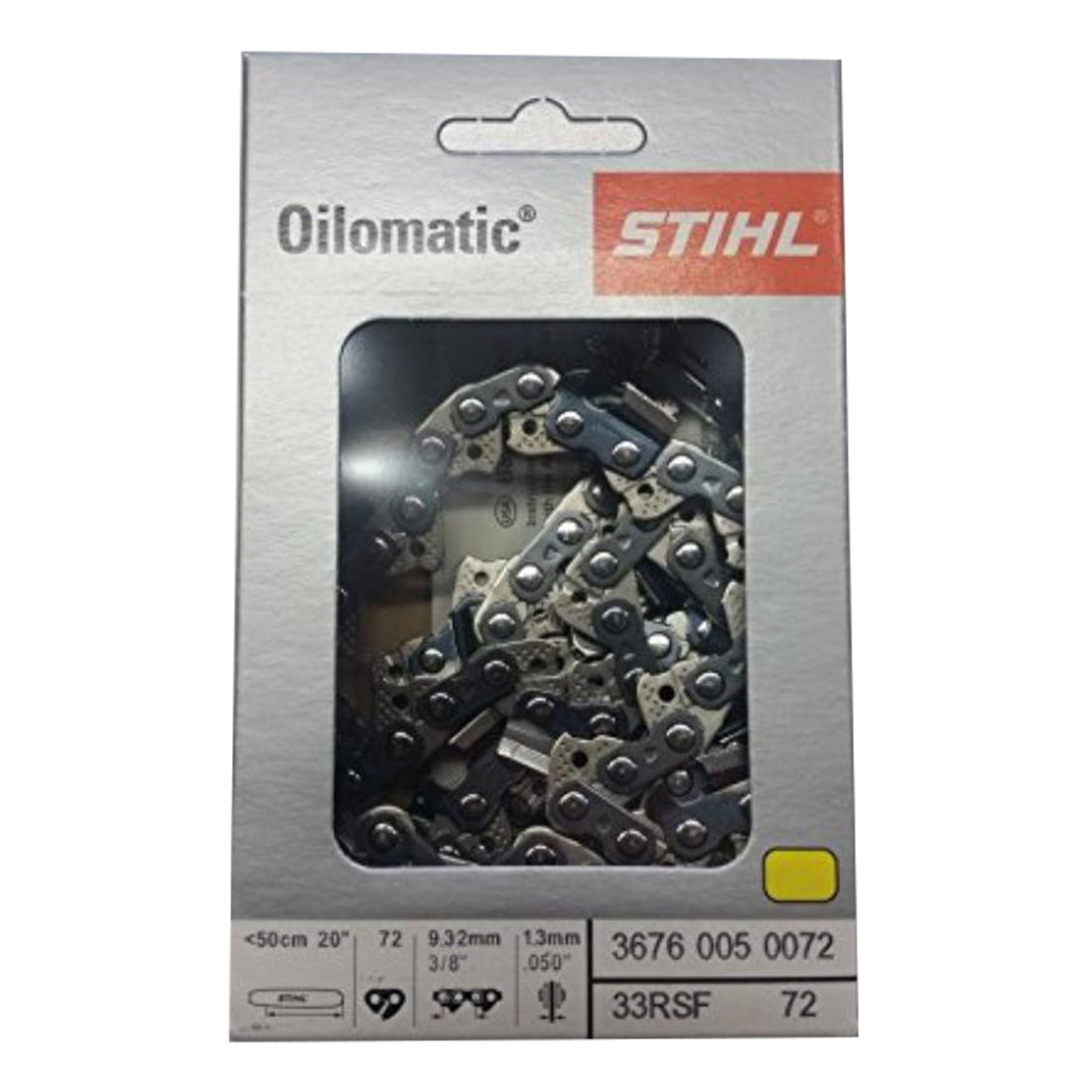 Stihl 3676 005 0072 Cadena de motosierra de 20 pulgadas. 33RSF 72