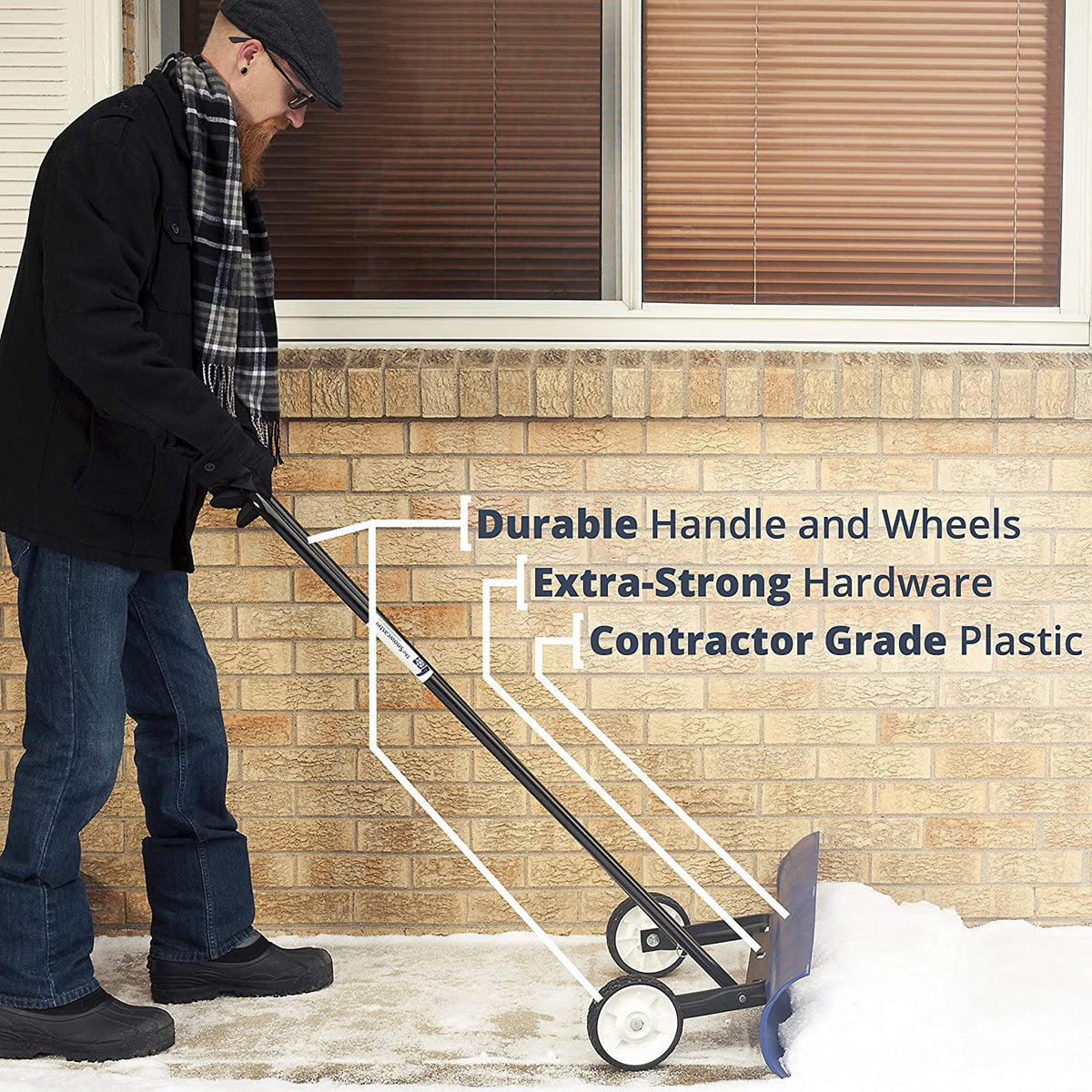 The Snowcaster 30SNC Wheeled Snow Pusher Shovel