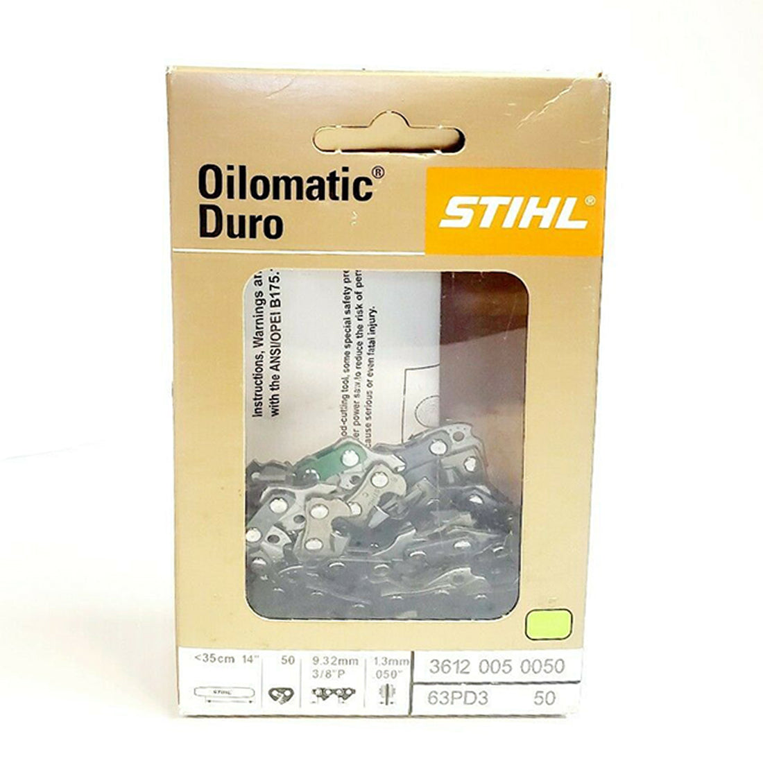 Stihl 3612 005 0050 Cadena de sierra de carburo de 14 pulgadas. 63PD3