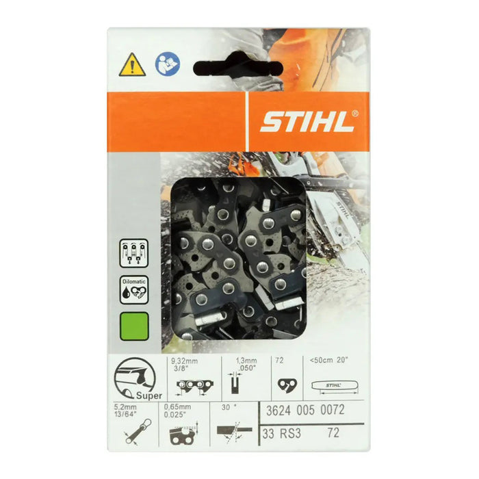 Stihl 3624 005 0072 Chainsaw Chain 20 In. 33RS3 72