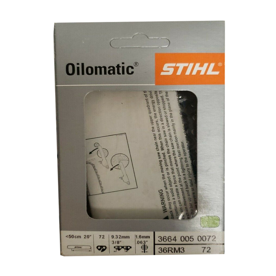 Stihl 3664 005 0072 Cadena de motosierra OILMATIC 36RM3 72