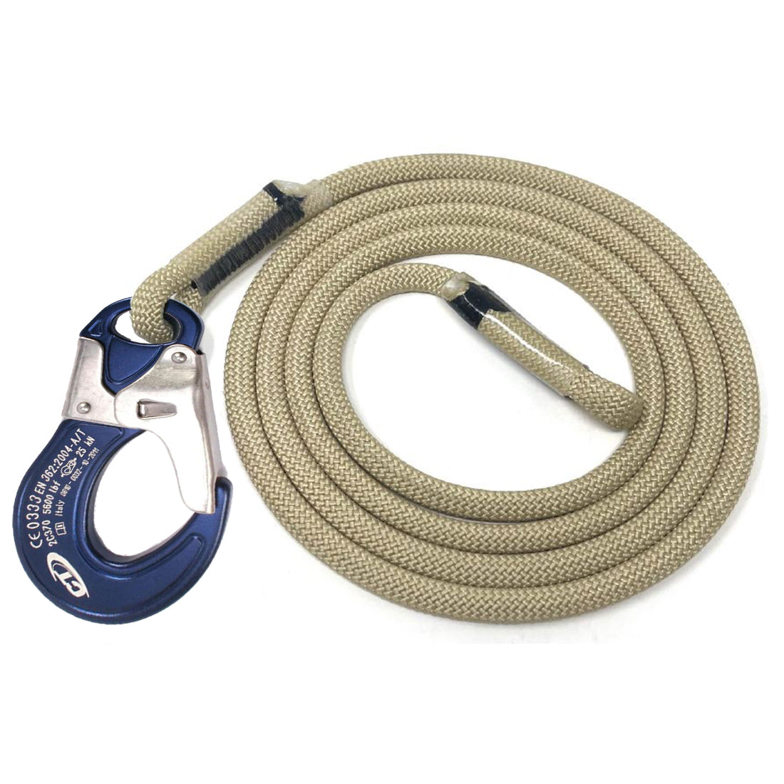 AT HEIGHT Tech11 Positioning Lanyard with CT Aluminum Snap Sewn 10'