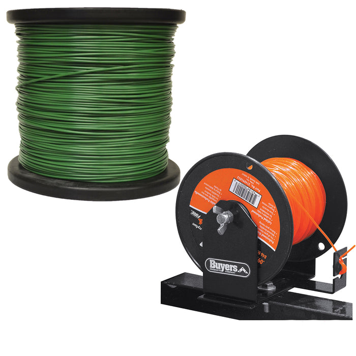 5lb 095 Round Green Commercial String Trimmer Line Spool Roll w/ Spool Holder