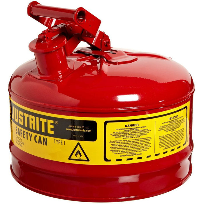 Justrite Manufacturing 7125100 2.5 Gallon Red Saftey GasCan