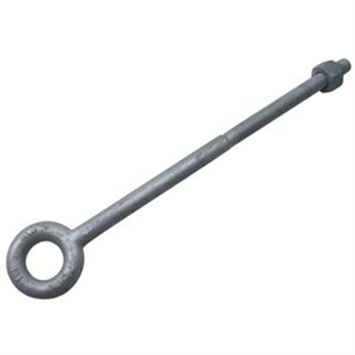 Fehr Brothers EB625X12 Perno de argolla de rosca XL galvanizado forjado resistente de 5/8" x 12" con tuerca