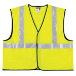 Chaleco de seguridad MCR VCL2SL con cinta reflectante, cremallera y bolsillo