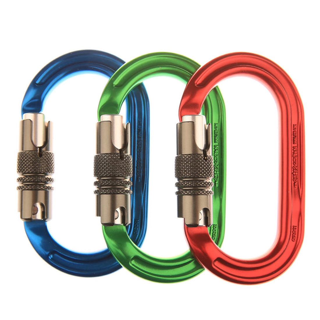 Mosquetón de entrenamiento DMM Ultra O (paquete de 3 azul/rojo/verde)