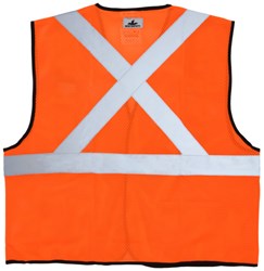 MCR Safety VCS2MOL Chaleco de seguridad naranja reflectante de alta visibilidad grande