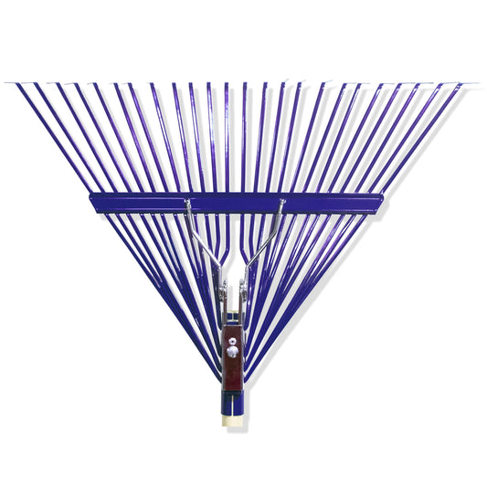 Russo 24-Tine Leaf Rake w/ 48 In. Hardwood Handle - Blue