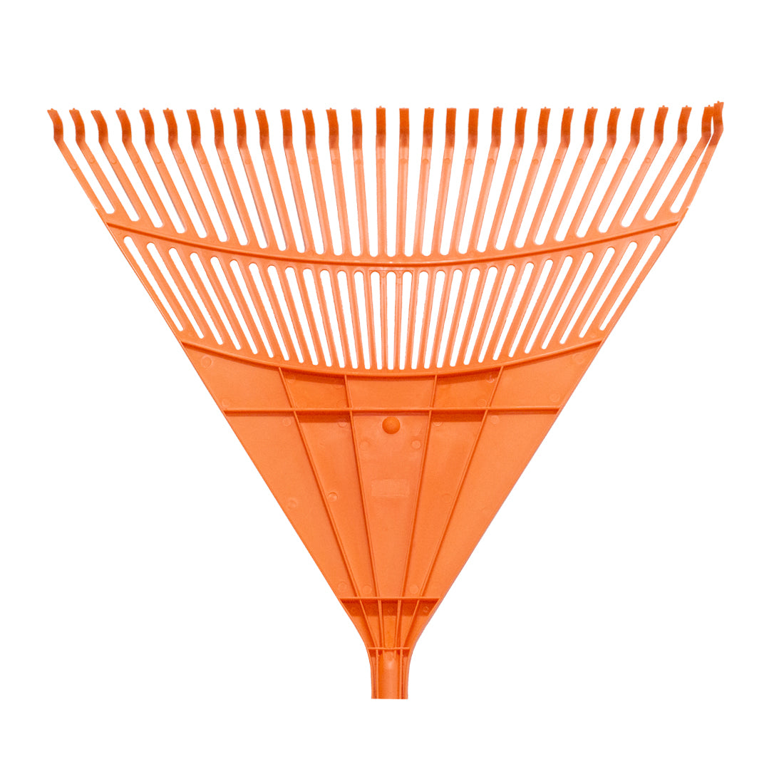 Russo 30-Tine Poly Leaf Rake w/ 48 In. Hardwood Handle - Orange