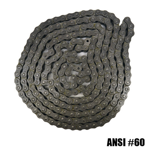 Roller Link Sprocket Chain Size ANSI #60 10ft Length 3/4" Pitch Standard Rivet
