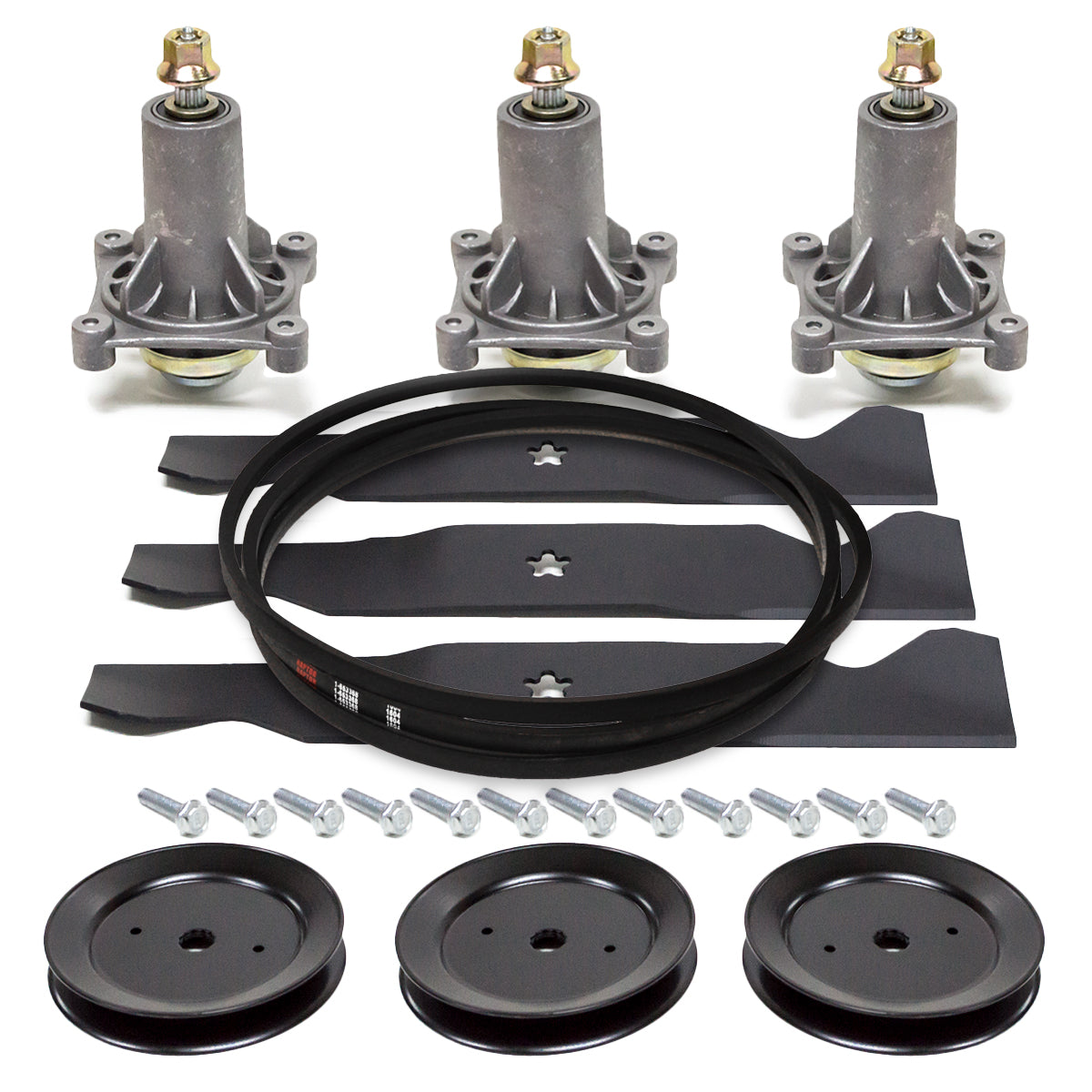 Kit de reconstrucción de husillo de polea de correa de hoja para cubierta Husqvarna Zero-Turn de 54 pulgadas 532192870 532187256 539114557 532173436