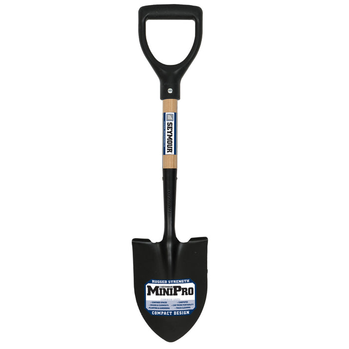 Seymour 49351 MiniPRO Round Point Shovel, Hardwood Handle, Poly D-Grip, Compact 27" Length