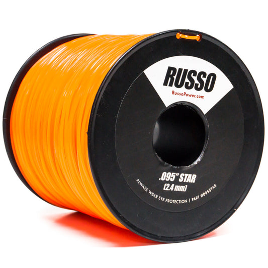 Línea de recortadora de hilo comercial Russo .095 Star Orange de 5 lb