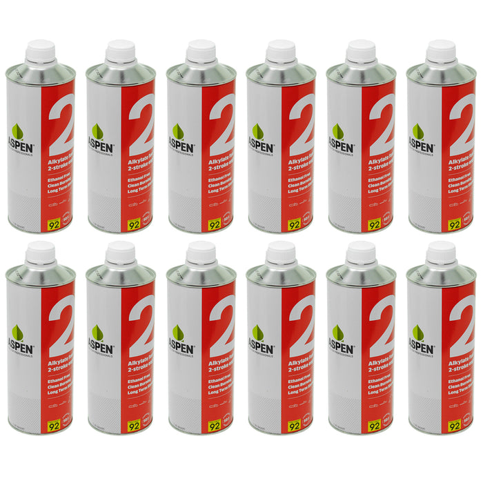 Aspen 2TFRT001USA480 2 Combustible de 2 ciclos sin etanol, 1 cuarto de galón, 12 unidades