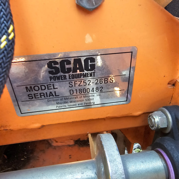 Scag SFZ52-26BS Freedom 52 In. Zero Turn Mower