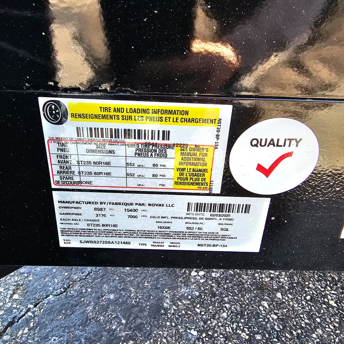 Midsota Manufacturing NST20-BP-154 20 ft. Skid Steer Trailer