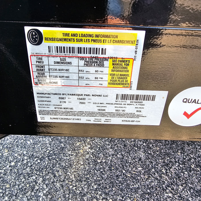 Midsota NTB20-BP-154 20 ft. Tilt Bed Trailer