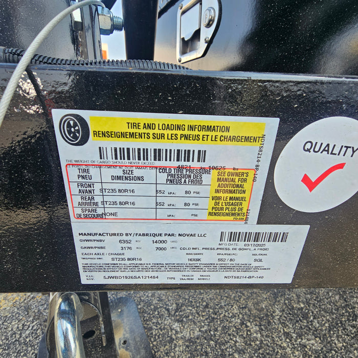 Midsota DT8214-14KMIDS 14 ft. Nova Dump Bed Trailer