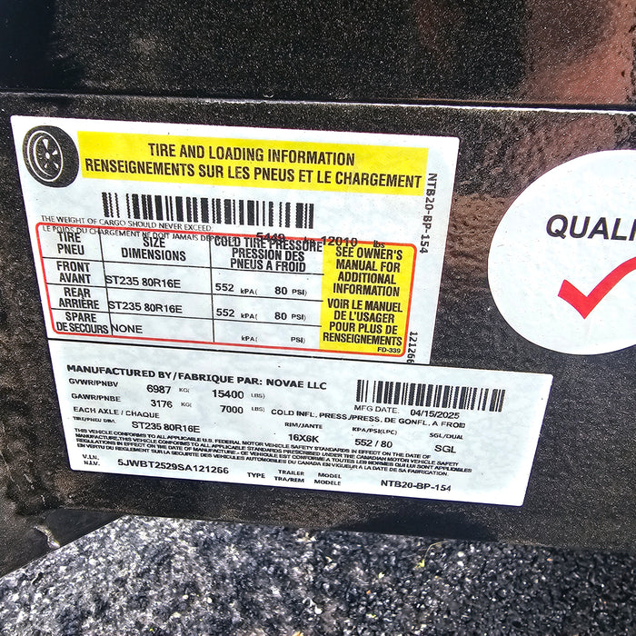 Midsota NTB20-BP-154 20 ft. Tilt Bed Trailer