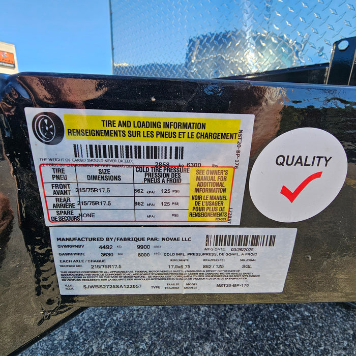 Midsota NST20-BP-176 20 ft. Skid Steer Trailer