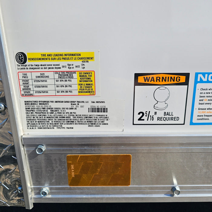 Wells Cargo WHD8520T3 20 ft. Wagon Hd Enclosed Trailer