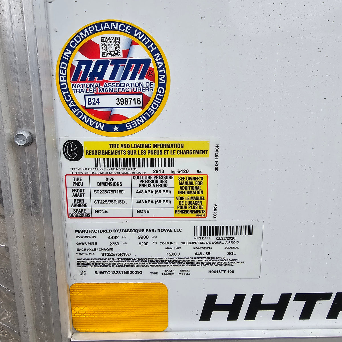 H&H Trailers H9618TT-100 18 Ft. Topline Enclosed Trailer