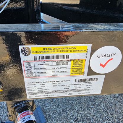 Midsota NDT8214-BP-154 14 ft. Nova Dump Bed Trailer